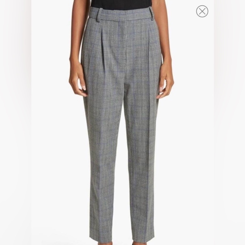 Rebecca Taylor Plaid High Waist Trousers Size 8